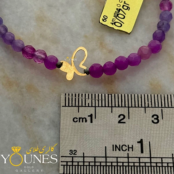 دستبند پروانه طلا لیزری